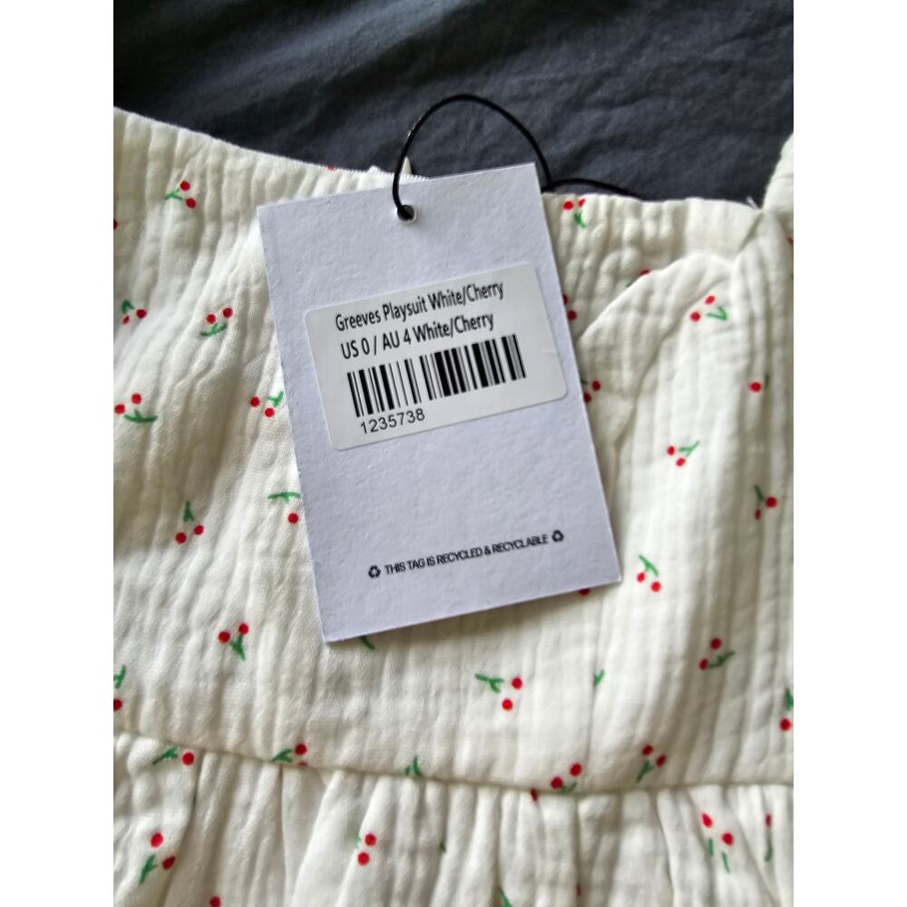COPY - NWT Princess Polly GREEVES ROMPER WHITE / CHERRY size 0 - Picture 5 of 7